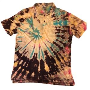 Mens tie dyed polo shirt